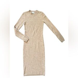 Wilfred Aritzia sweater dress wool cashmere nylon blend winter brown women's S